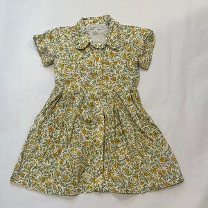 Crewcuts Kids Dress with Yellow and Green Floral Design